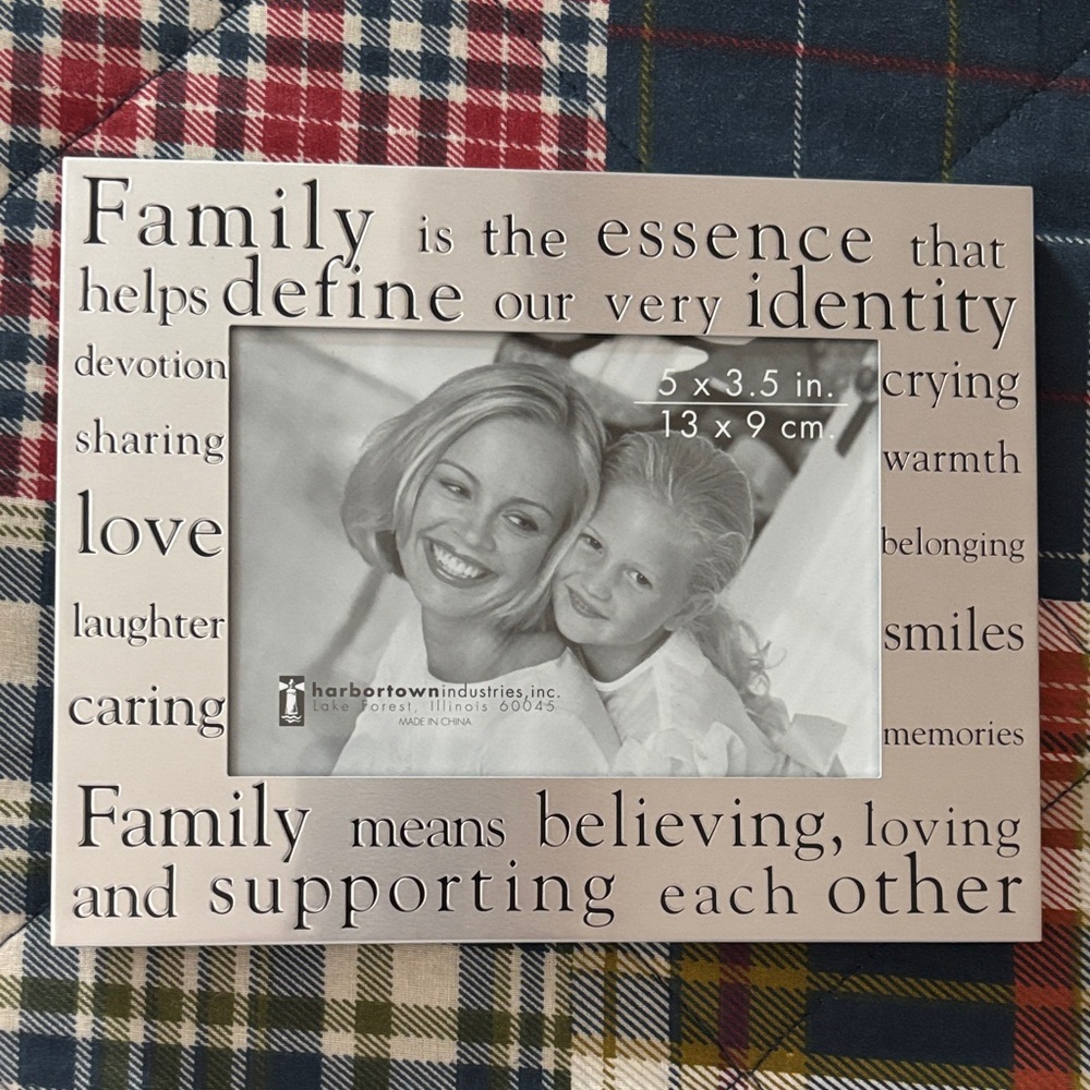 Family Photo Frame - silver and black never used